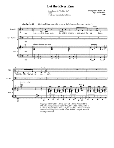 Let The River Run (arr. Chad Weirick)