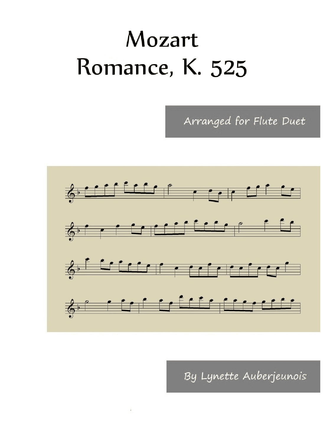 Romance, K. 525 - Flute Duet (arr. Lynette Auberjeunois)