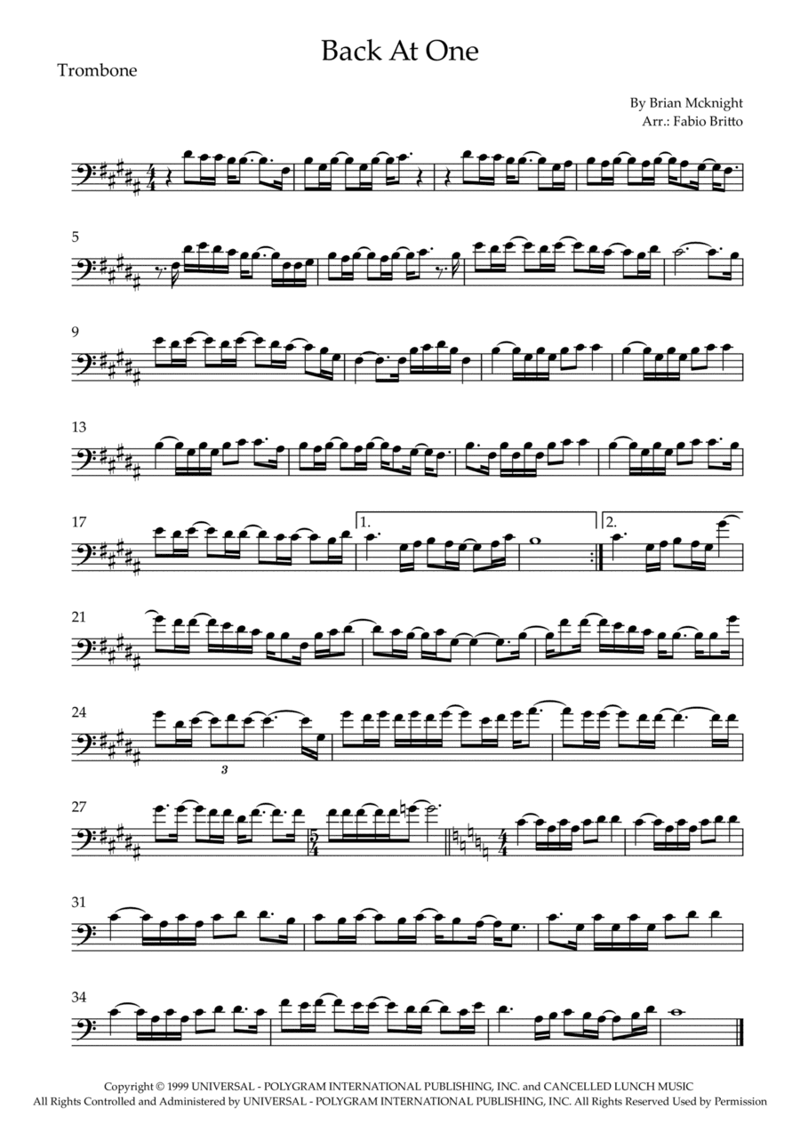Back At One (arr. Fabio Britto)