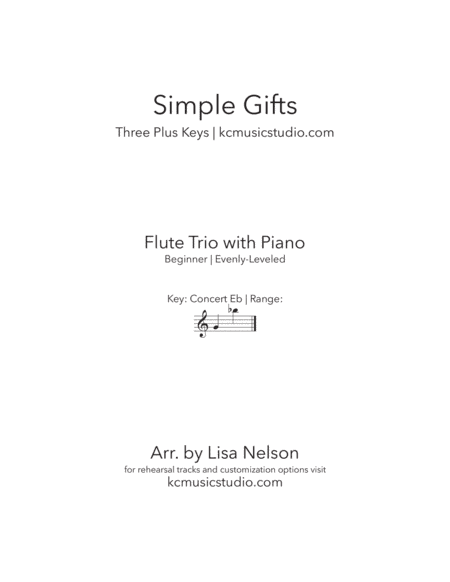 Simple Gifts - Flute Trio with Piano Accompaniment (arr. Lisa Nelson)
