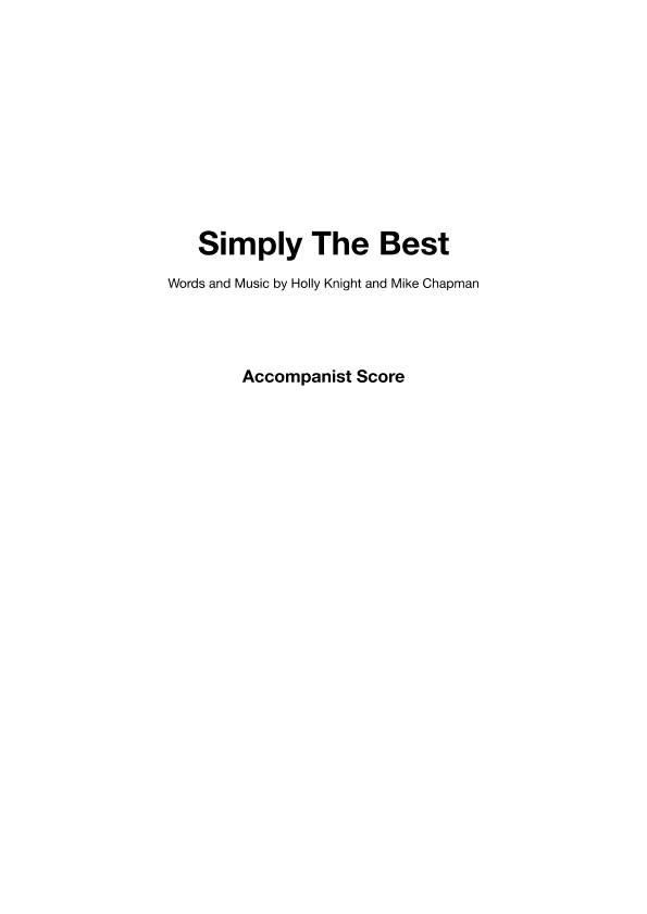 The Best (simply The Best) (arr. Jane Edwardson)