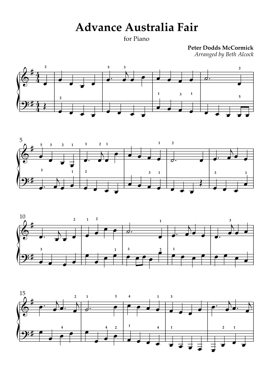 Advance Australia Fair (arr. Beth Alcock)