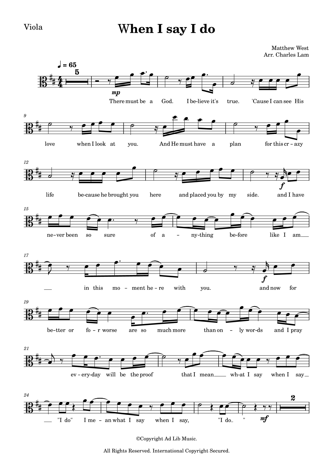 When I Say I Do (arr. Charles Lam)