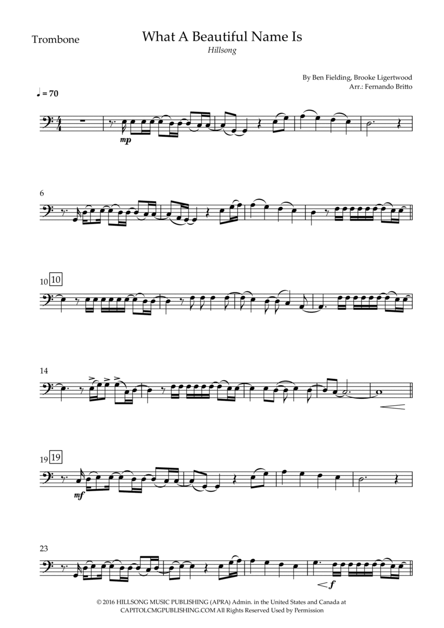 What A Beautiful Name (arr. Fernando Britto)