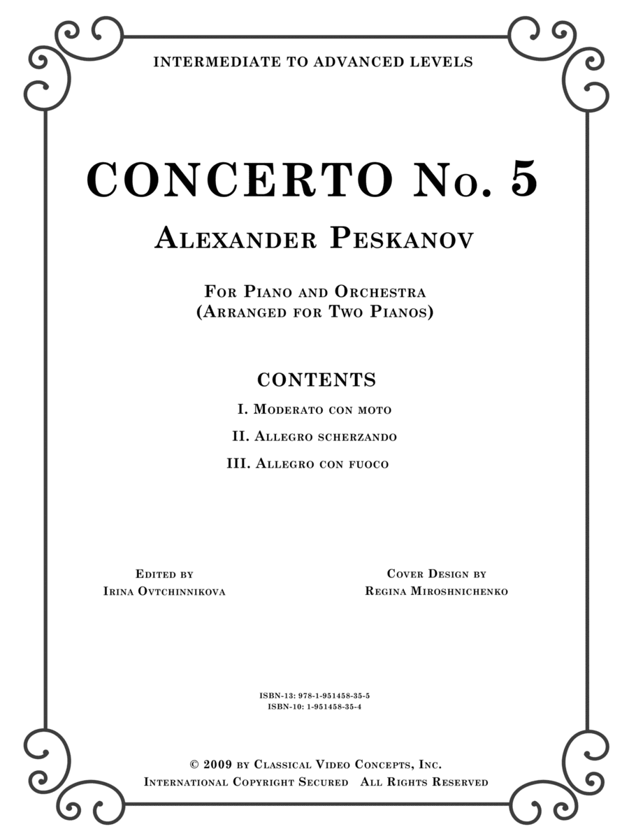 Concerto No. 5 for Piano and Orchestra (Second Edition)