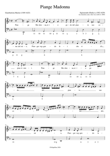 Piange Madonna (arr. Early Music Scores)