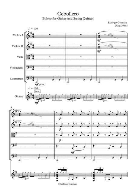 Cebollero - for Guitar and String Quintet