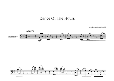 Dance Of The Hours - Amilcare Ponchielli (Trombone) (arr. Digital Book Music)