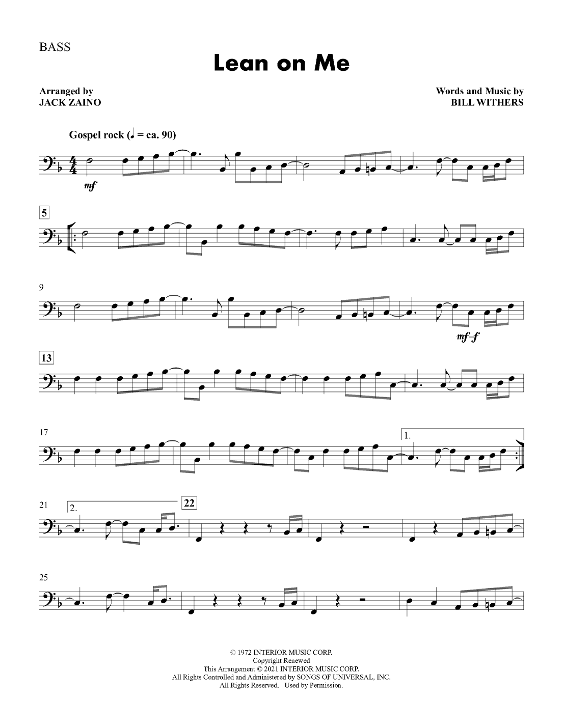 Lean On Me (arr. Jack Zaino)