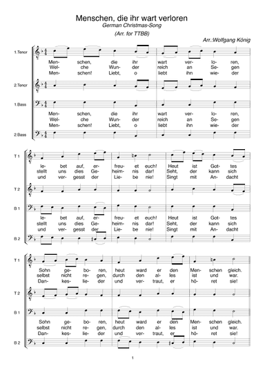 Menschen, die ihr wart verloren (arr. Wolfgang König)