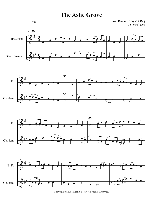 Ashe Grove (Opus 408) Bass Flute and Oboe D'Amore