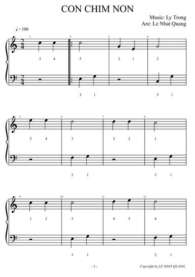 CON CHIM NON (arr. Le Nhat Quang)