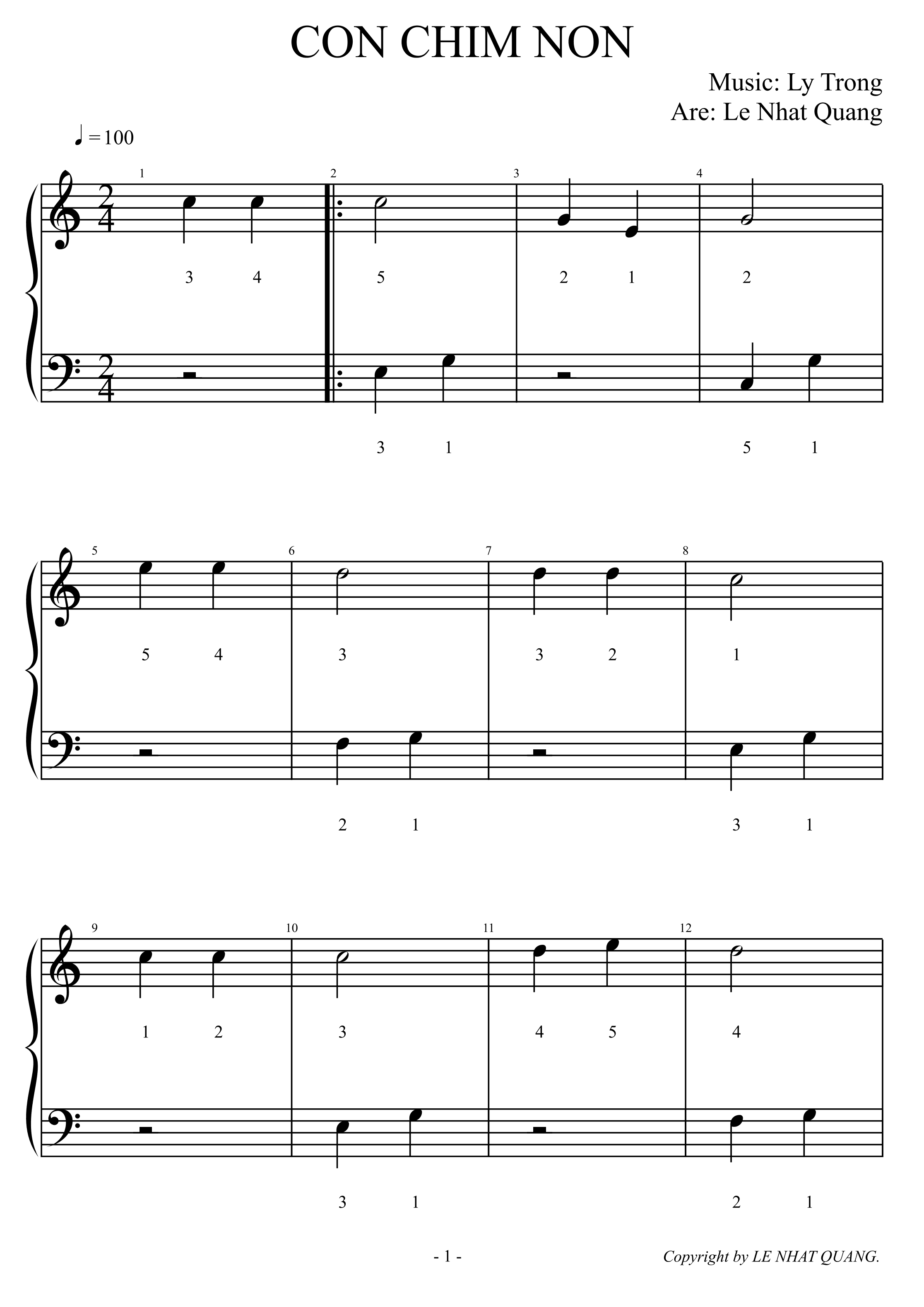 CON CHIM NON (arr. Le Nhat Quang)