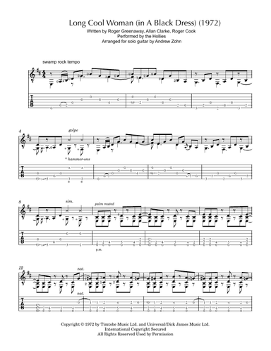 Long Cool Woman (in A Black Dress) (arr. Andrew Zohn)