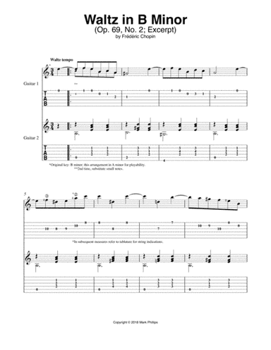 Waltz in B Minor (Op. 69, No. 2) (arr. Mark Phillips)