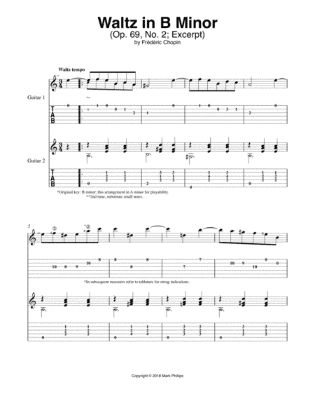 Waltz in B Minor (Op. 69, No. 2) (arr. Mark Phillips)
