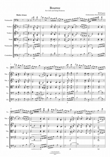 W.H.Squire "Bourree" for Cello and String Orchestra (arr. Seva Youdenitch)