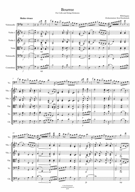 W.H.Squire "Bourree" for Cello and String Orchestra (arr. Seva Youdenitch)