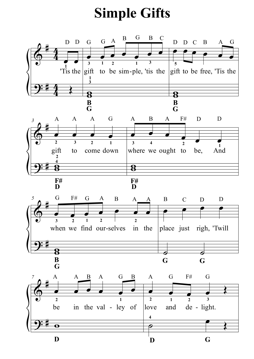 Simple Gifts (arr. Avgusta Udartseva)