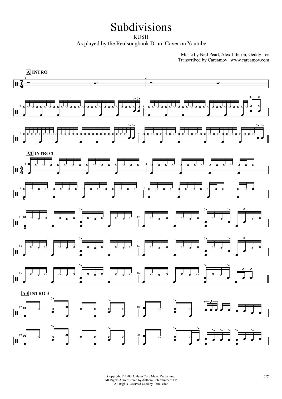Subdivisions (arr. Realsongbook)