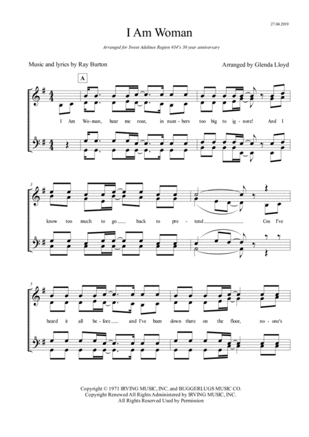 I Am Woman (arr. Glenda Lloyd)