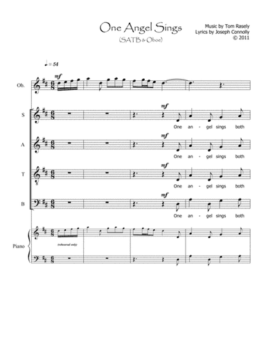 One Angel Sings - SATB/Oboe
