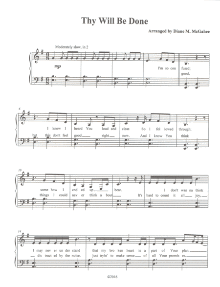 Thy Will (arr. Diane M. McGahee)