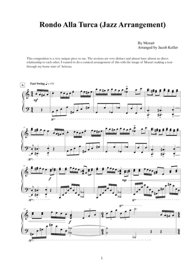 Rondo Alla Turca (Jazz Arrangement) (arr. Jacob Koller)