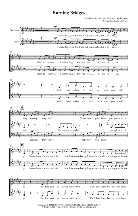 Burning Bridges (arr. Becky Chalmers)