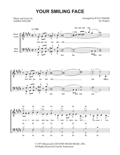 Your Smiling Face (arr. Kyle Snook)