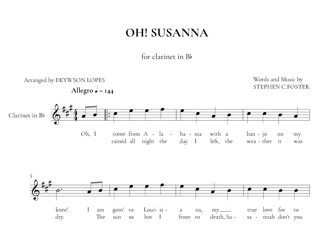 Oh! Susanna (arr. Deywson Lopes)