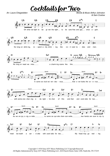 Cocktails For Two (arr. Laura Chegwidden)
