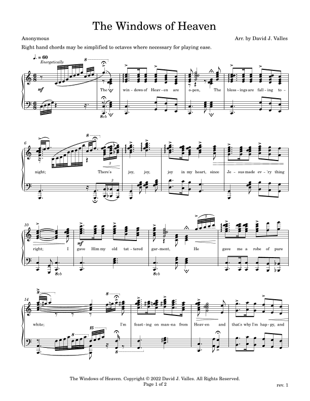 The Windows of Heaven (arr. David J. Valles)