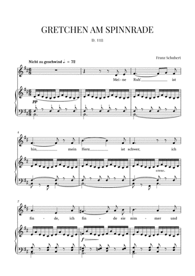 Gretchen am Spinnrade, D. 118 (B minor) (arr. Cadenza Editions)