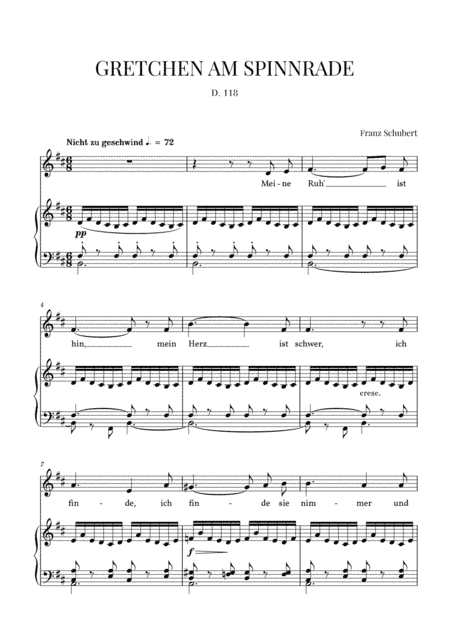 Gretchen am Spinnrade, D. 118 (B minor) (arr. Cadenza Editions)