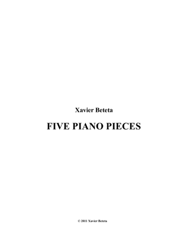 Five Piano Pieces