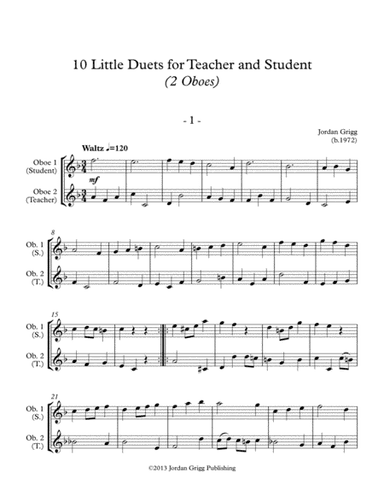 10 Little Duets for Teacher and Student (2 Oboes)
