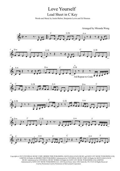 Love Yourself (arr. Miranda Wong)