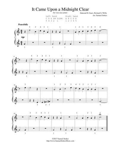 It Came Upon a Midnight Clear (It Came Upon the Midnight Clear) - for very easy piano (arr. Samuel Stokes)