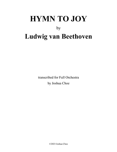 Hymn to Joy (arr. JMJ Arrangements)