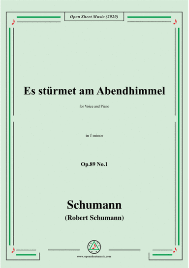 Schumann-Es stürmet am Abendhimmel,Op.89 No.1,in f minor (arr. MSM)