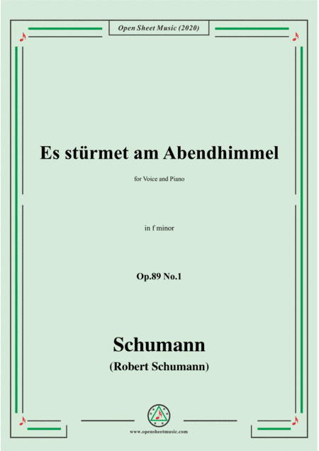 Schumann-Es stürmet am Abendhimmel,Op.89 No.1,in f minor (arr. MSM)