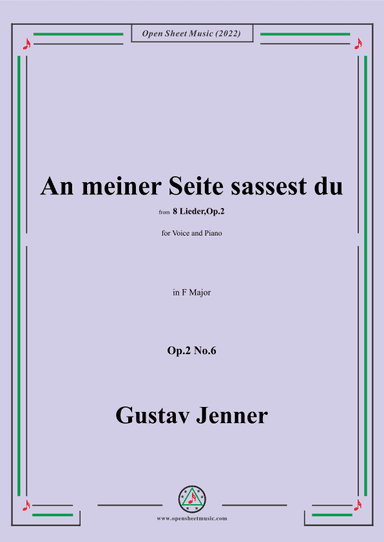 Jenner-An meiner Seite sassest du,in F Major,Op.2 No.6 (arr. OSM Press)