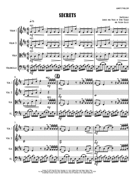 Secrets (arr. Alison Gillies)