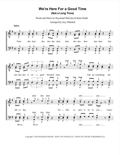 We're Here For A Good Time (arr. Joey Minshall)