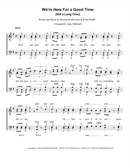 We're Here For A Good Time (arr. Joey Minshall)