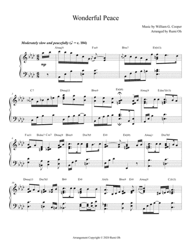 WONDERFUL PEACE (Hymn Arrangement for Advanced Solo Piano) (arr. Rumi Oh)