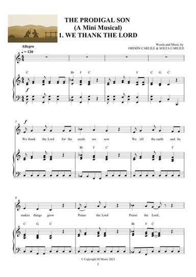 The Prodigal Son (A Mini Children's Musical) - Script and Score