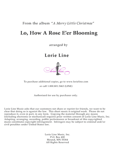 Lo, How A Rose E'er Blooming (from 2016 A Merry Little Christmas) (arr. Lorie Line)