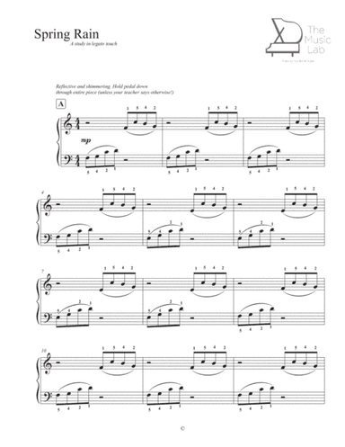 Spring Rain, for beginning piano students